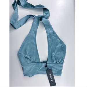 Satin tie up crop top! Never worn